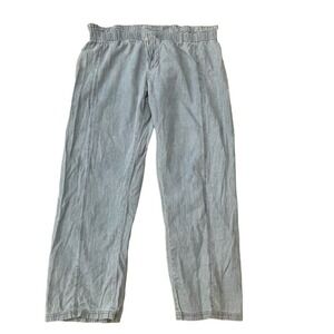 Disney X Junk Food Mickey Chambray Pants Size Large Womens Elastic Waist Cropped